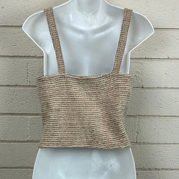 Lucy Paris Womens Camille Tan Knit Button Tank size M NWT. - Picture 3 of 9